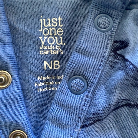 Carter's Blue and Orange Bodysuit with Hood - Picture 3 of 4